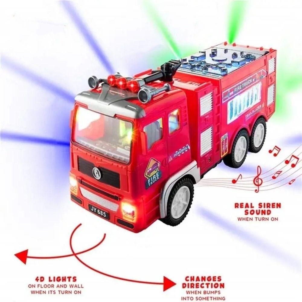 Magnetic Electric Engineering Truck Flashing LED Model Vehicles Fire Truck Toy Hands-on Ability