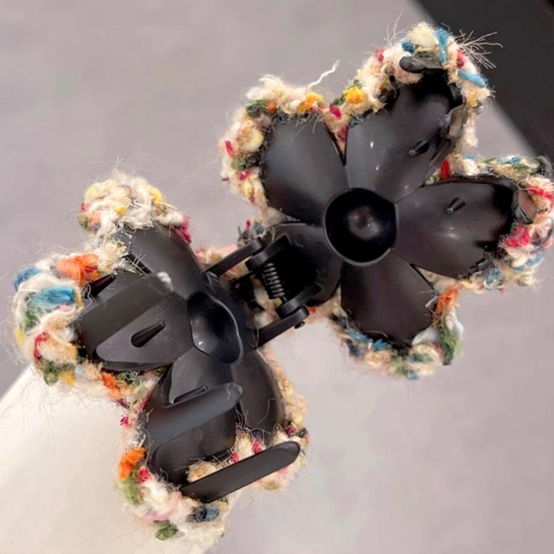 Flower Hair Clip Hair Accessories Woolen Hair Clip Ponytail Cartoon Hair Clip Sweet Felt Gripper Updo