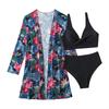 Swimwear Plus Size Women High Waist Bikinis 2025 Sexy 3 Piece Bikini Set Cover Up Swimsuit For Women