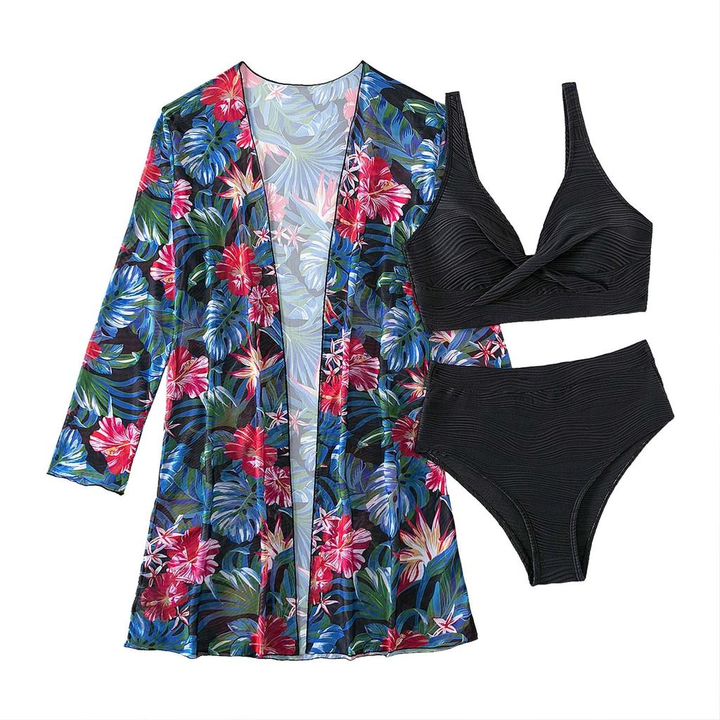 Swimwear Plus Size Women High Waist Bikinis 2025 Sexy 3 Piece Bikini Set Cover Up Swimsuit For Women