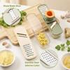 3 In 1 - Ginger Garlic Grater, Mini Mandoline Slicer Vegetable Chopper with Container, for Camping Cooking and Picnic