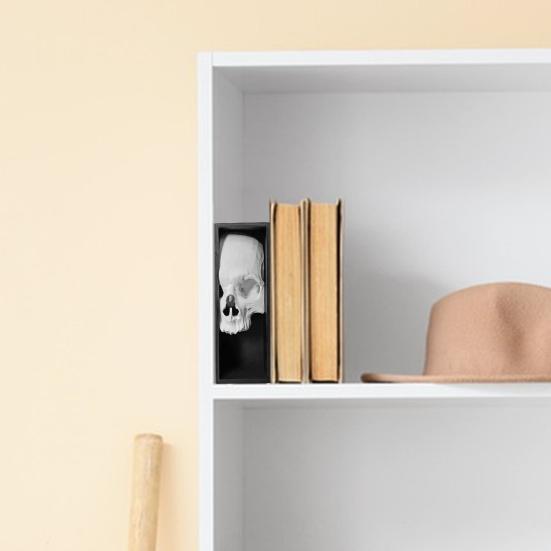 Halloween Totenkopf Buchstütze Bücherregal Dekoration Gruselige Gotische Totenkopf Figur Heim Büro Schreibtisch Buchstopper Ornament