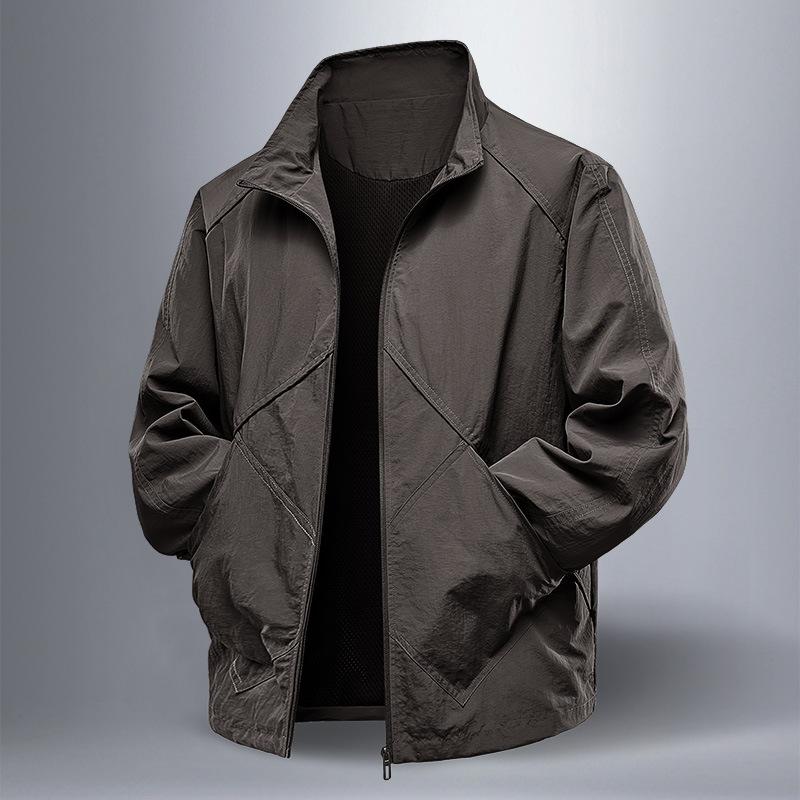 Working Jacket Men's Outdoor Jacket Stand Collar Jacket Nylon Windbreaker Jacket