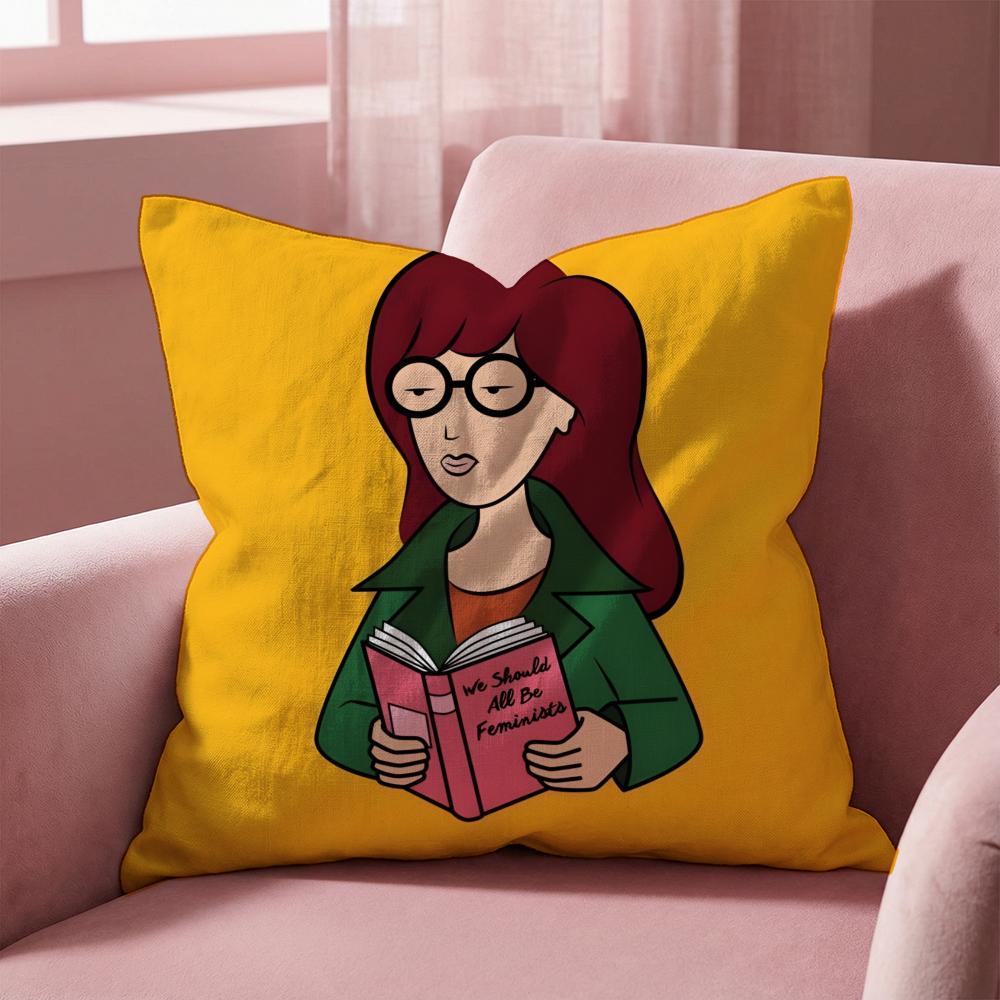 Cartoon D-Daria Cool Cushion Cover Multi-Scene Pillow Cover for Home & Car - Reversible, Soft & Durable for Daily Use