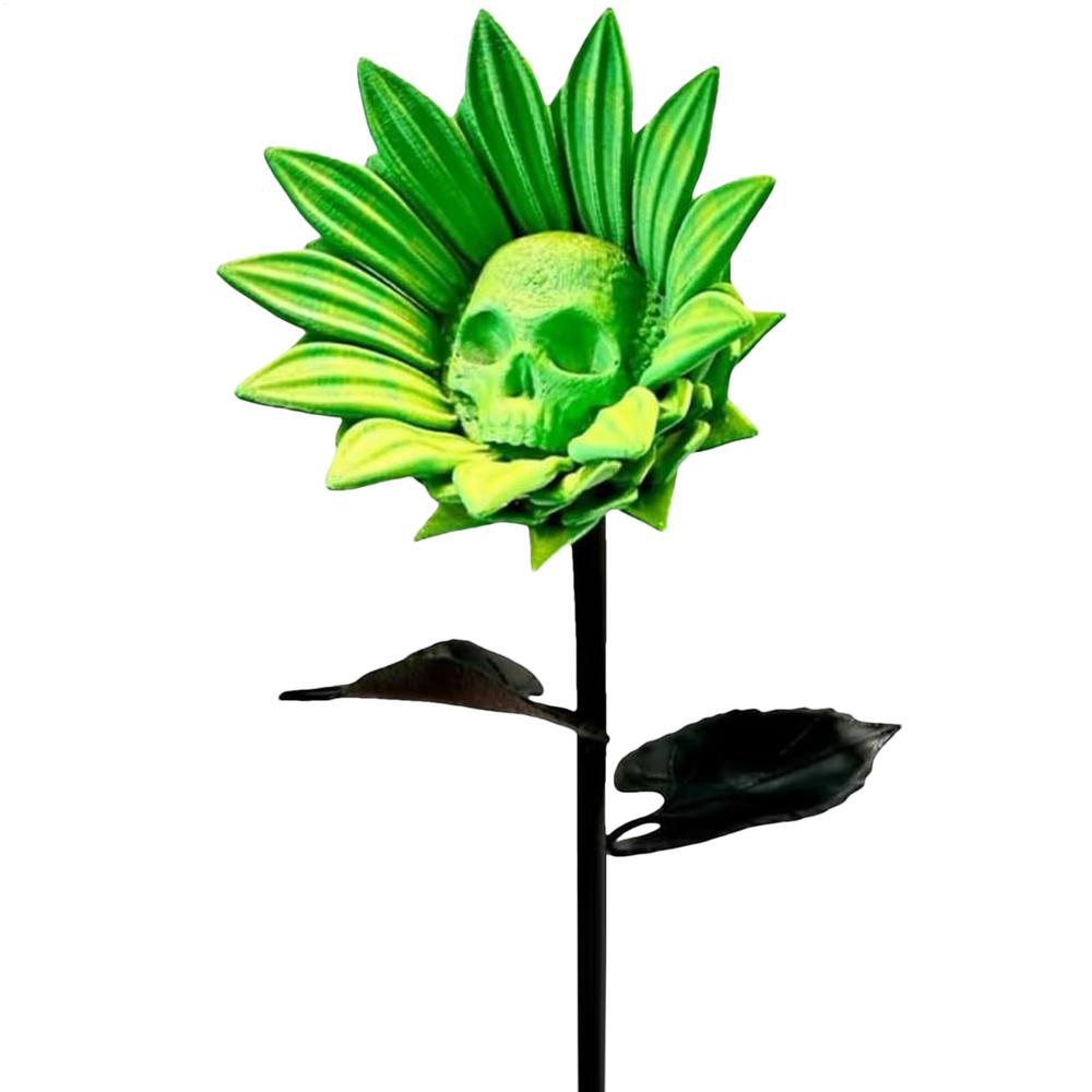 Halloween Skull Sunflower Skull Yard Signs Table Centerpieces Gothic For House Decoration Prop Ornament