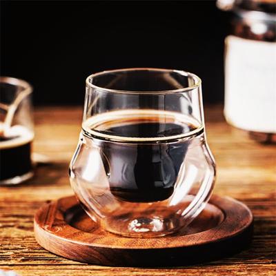 Small Capacity 120ML Double Wall Glass Espresso Cups Anti-scald Reusable Art Barista Coffee Mug Shot Glass Wine Cup Teacups