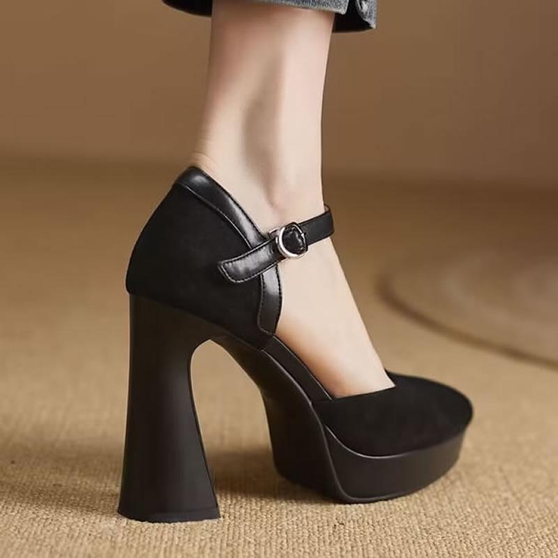 Damen Sommer Schuhe Stripper Schuhe für Frau 2025 Sandalen Abend Plateau Spitz Super Hoher Absatz Block Klobige Absätze