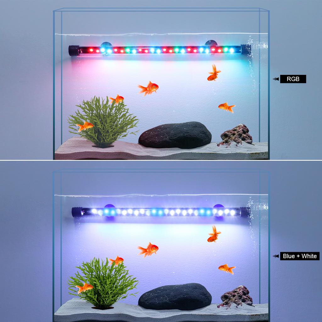 Aquarium Unterwasser LED Fischbecken Dekoratives Licht 8CM/28CM/38CM/48CM Wasserdicht 15W 220V EU Stecker