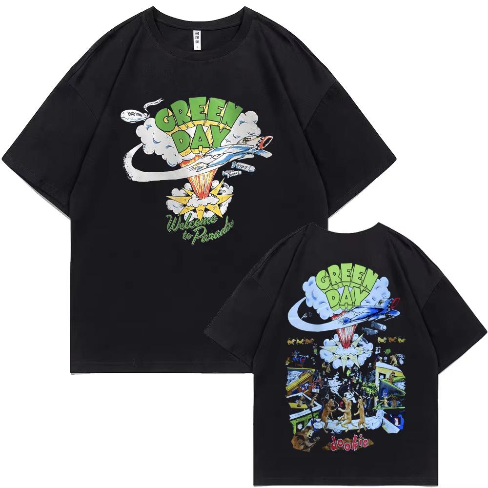 Punk Band Green Day Dookie Tshirt Mens Women Classic Gothic Vintage Rock T Shirt Male Hip Hop Breathable Tshirt 90s Streetwear S