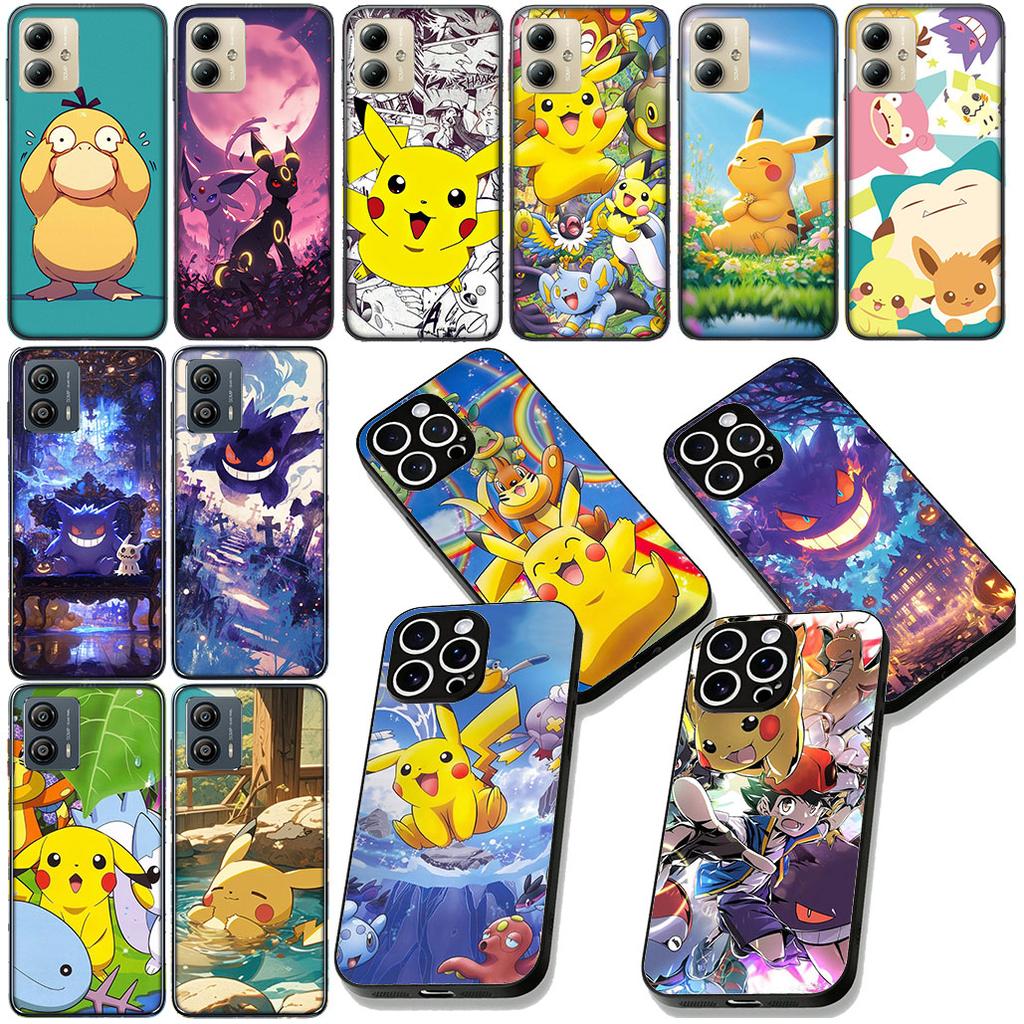 Eevees Gengars P-Pikachus Phone Case for Apple iPhone 12 13 Mini XS 11 Pro Max 7 8 Plus + XR 8+ X SE 2020 SE3 Protective Cover