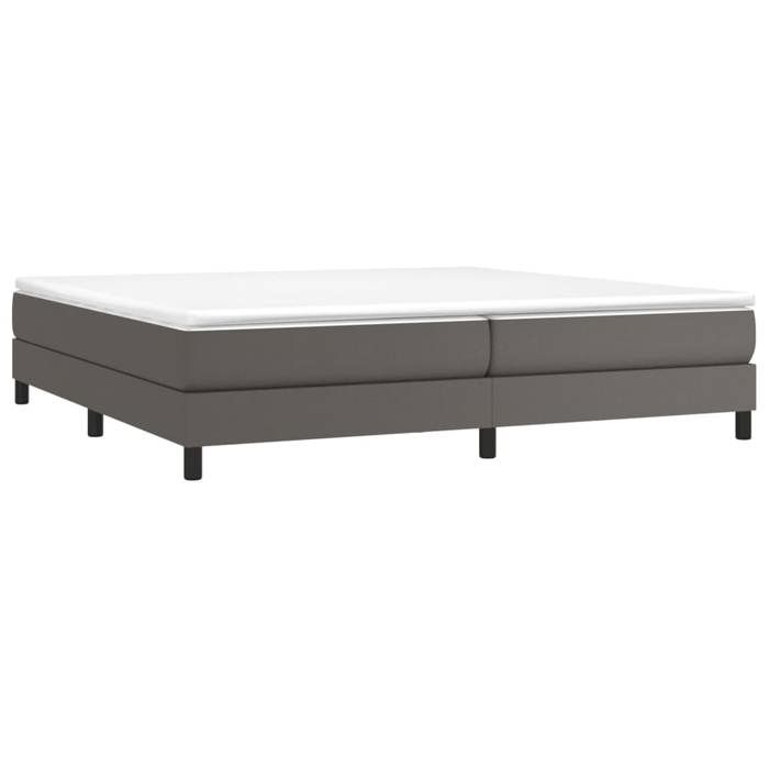 Maison Exclusive - Sommier à lattes de lit avec matelas Gris 200x200 cm Similicuir