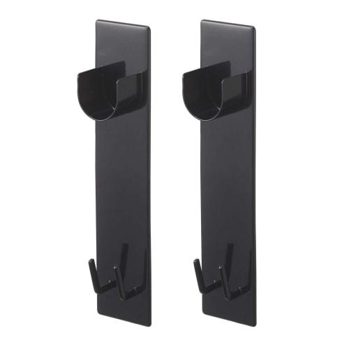 

Yamazaki Magnetic Bathroom Clothes Drying Pole Holder (Set of 2), Tower Black, Approx. 6 x 3.5 x 23 cm, for Bathroom Drying and Indoor Drying, Product