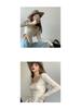 Women's Slim Fit Curved Hem Long Sleeve Square Neck T-Shirt