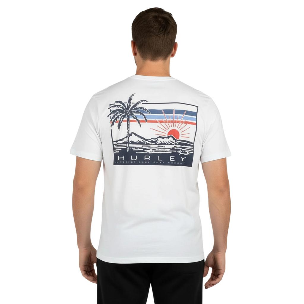 Hurley Mens Throwback Back Print T-Shirt