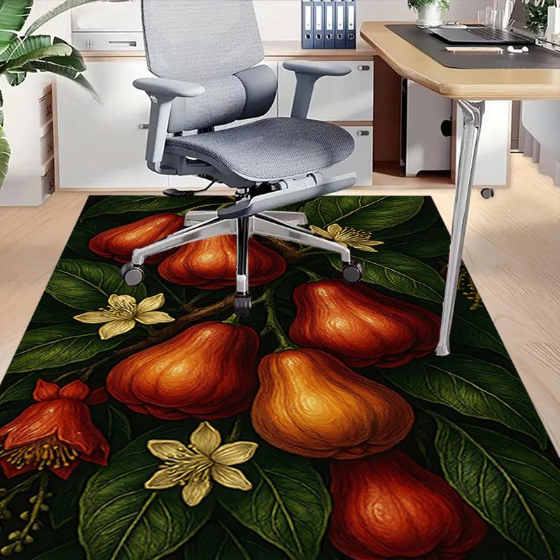 1PC Red Fruits Flowers Extra Large Non-Slip Floor Carpet, Office, Family, Bedroom, Studio - Large Area Rug Indoor Rugs, Vibrant Colors-A281
