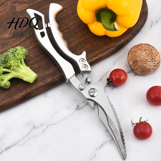Linkshänder Rechtshänder Schere Robuste Küchenschere mit Federgriff Edelstahl Geflügel für Mehrzweck Hähnchen Fisch Rippen 6-in-1