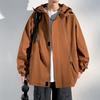 New Hong Kong Style Loose Hooded Jacket Men Spring Autumn Casual Long Sleeve Large Size Versatile Top