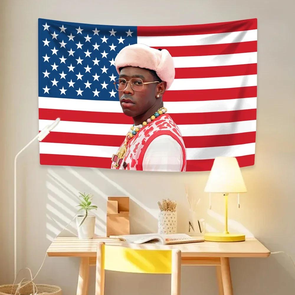 

VIKAMA American Pop Rapper Tapestry Music Icon Aesthetic Wall Decor Perfect Hanging for Bedroom Dorm Living Room Home 74x94cm(29x37in)