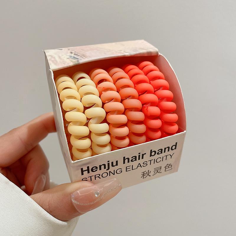 6 sztuk matowych gumek do włosów z drutu telefonicznego – wytrzymałe, bardzo elastyczne gumki dla kobiet