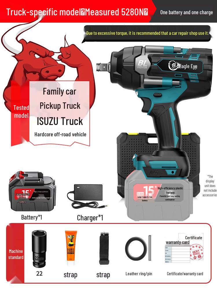 High-Torque Brushless Electric Impact Wrench with Lithium Battery for Auto Repair