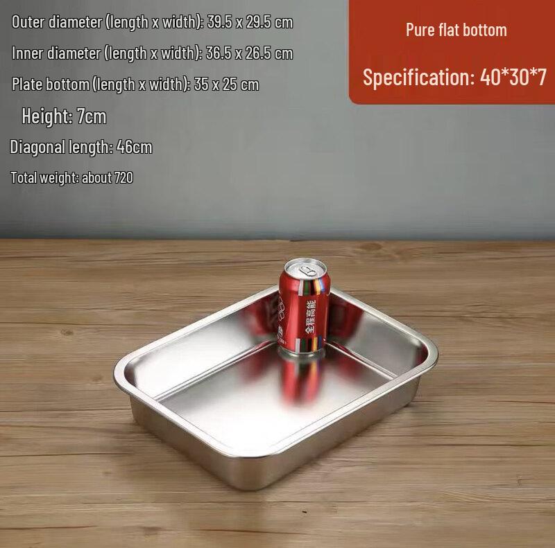 304 Stainless Steel Rectangular Serving Tray