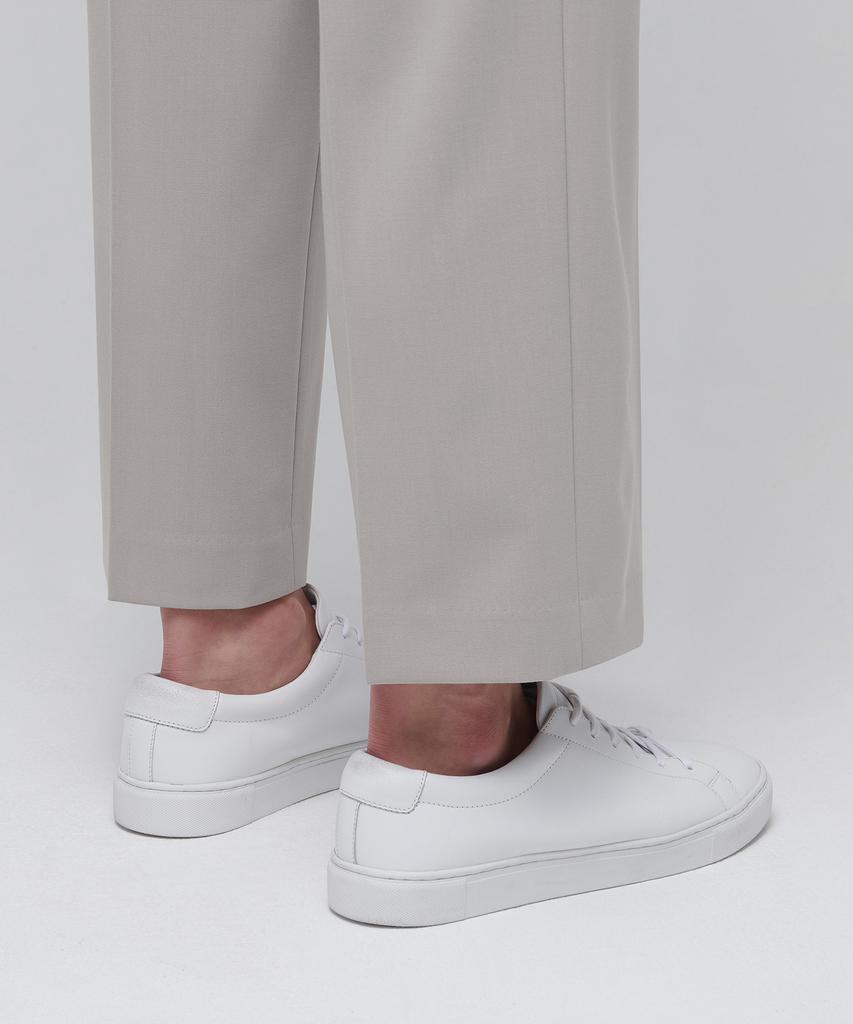 Musinsa Standard Lightweight Wide Hidden Banding Crop Slacks [Light Beige]
