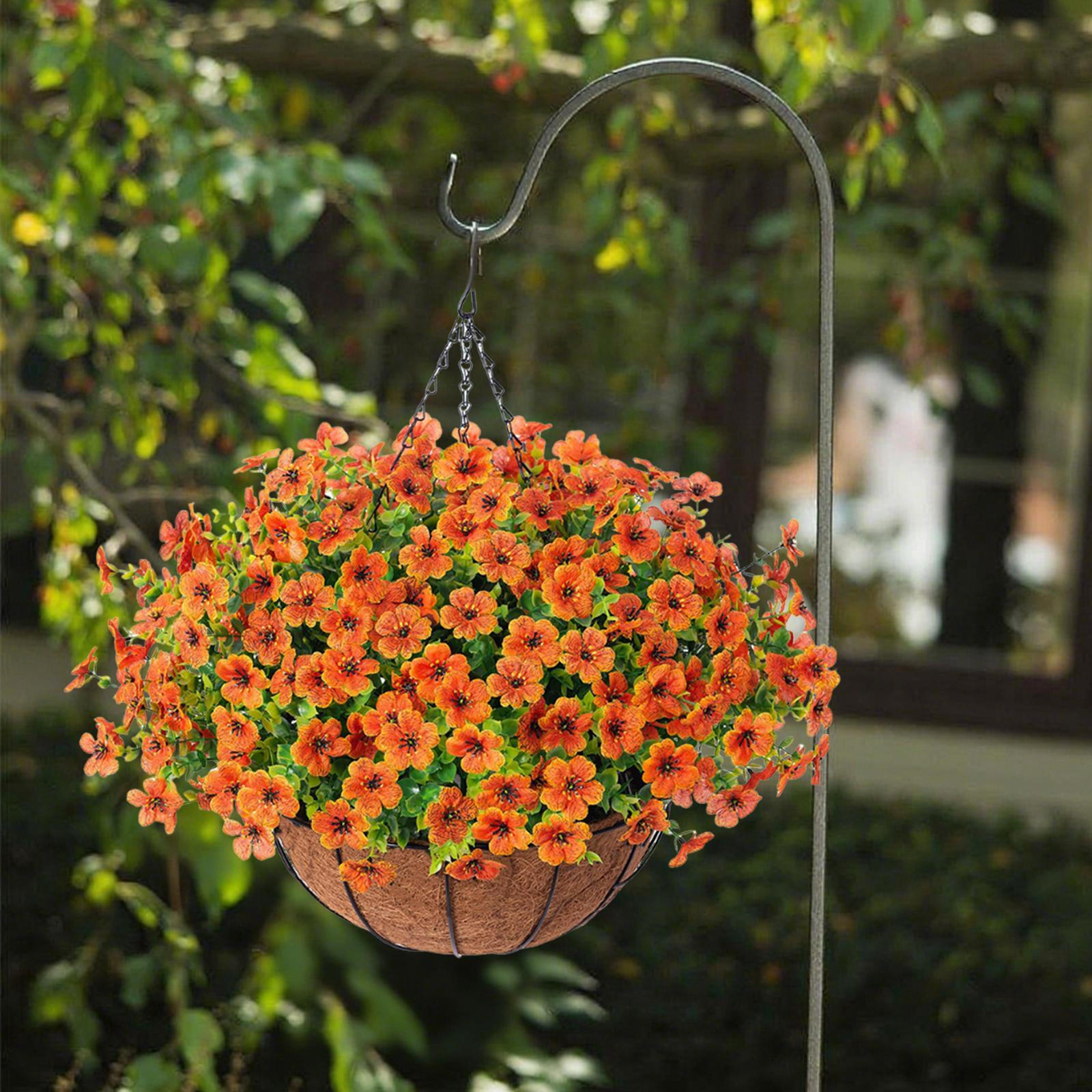 

Искусственные Подвесные Растения Цветы Корзина для Улицы Наружного Весенне-Летнего Украшения оранжевый