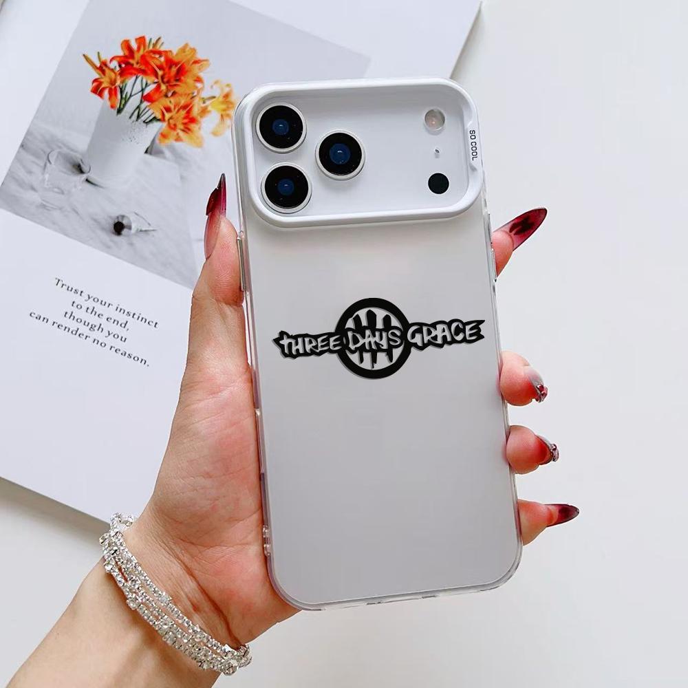 Fashion T-Three Days Grace Phone Case For iPhone 17 16 15 14 13 12 11 Pro Max Air Matte Laser Aurora Shockproof Funda