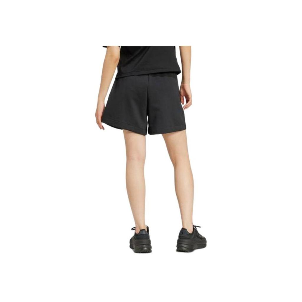 Adidas Logo Print High-Waisted Lace-Up Casual Shorts Women Shorts Black JE7845