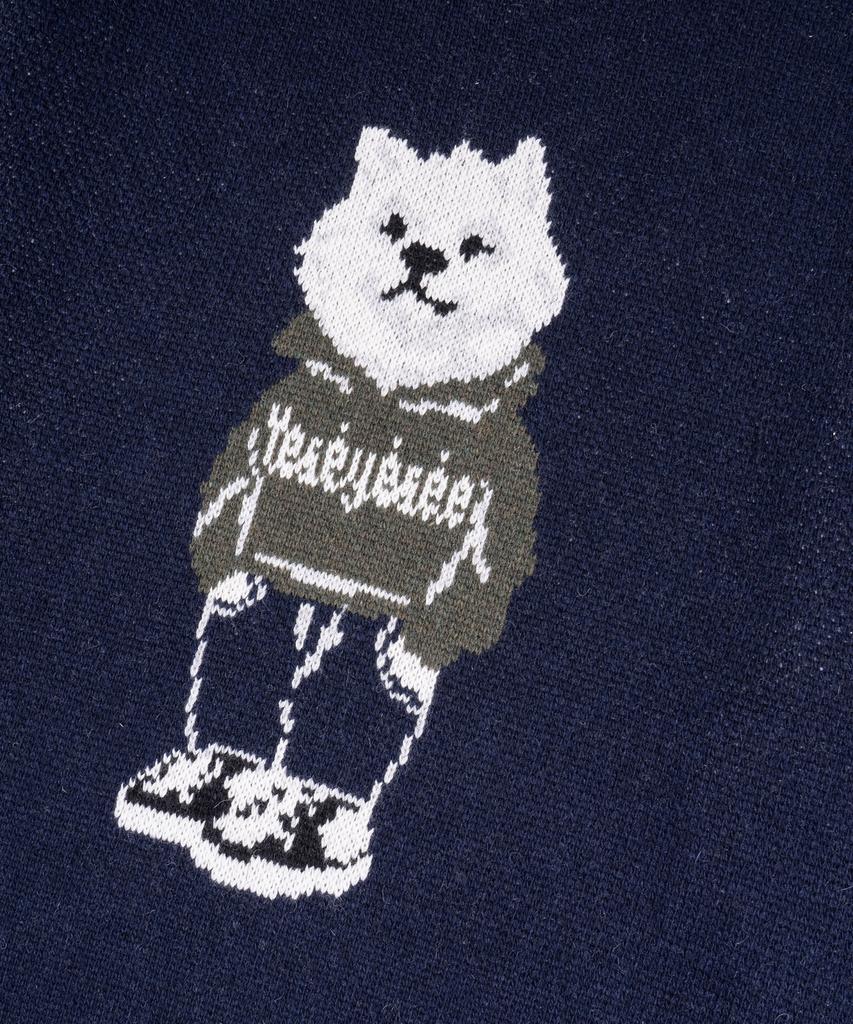YESEYESEE Wid X Y.E.S Dog Graphic Knit Pullover Navy