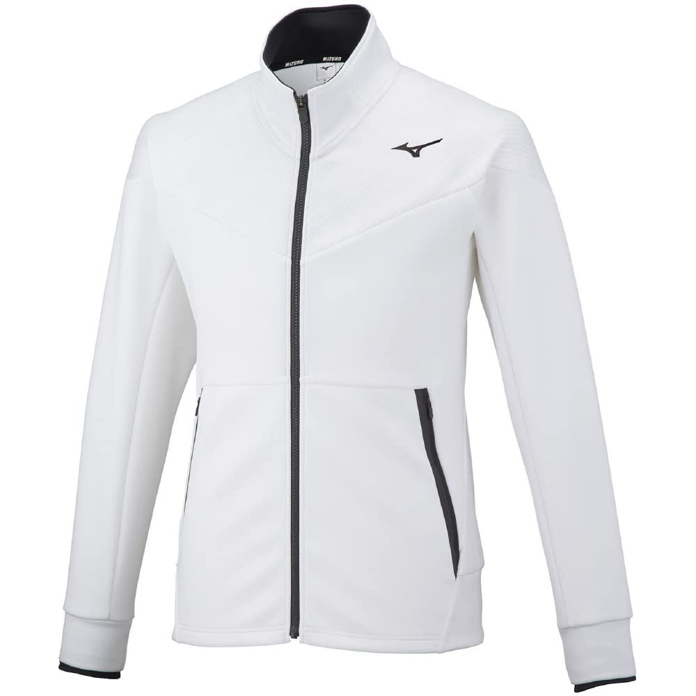 Mizuno Stretch Sweat Size 32MC2560 Men's Jacket, Off-White, M,