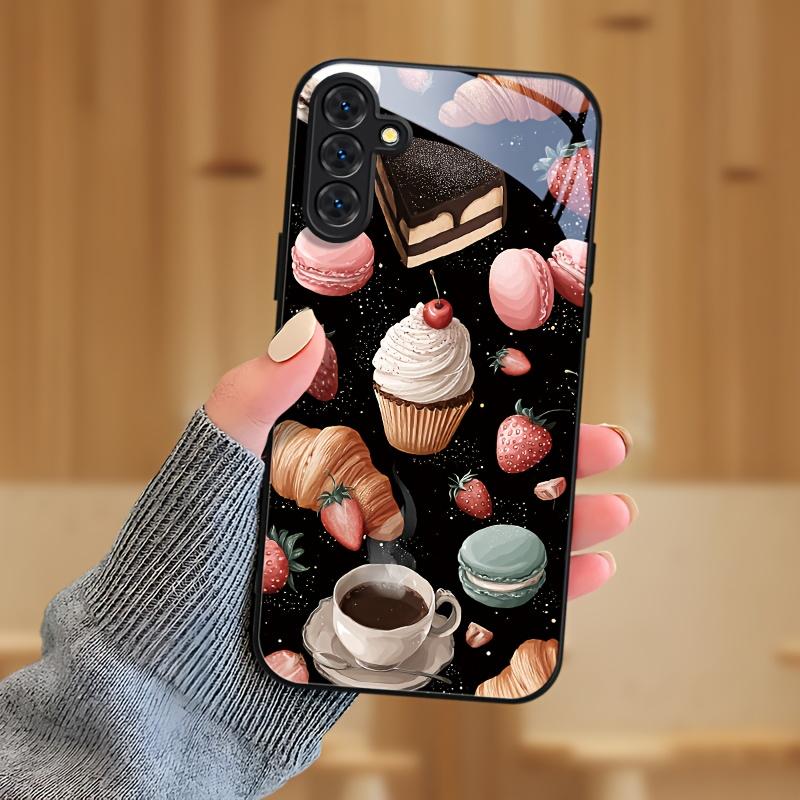 

Закаленное стекло чехол для телефона для Samsung Galaxy S20, S21, S22, S23, S24, S25 и FE Ultra Plus. (Изящный дизайн подставки для торта.) For Galaxy S26