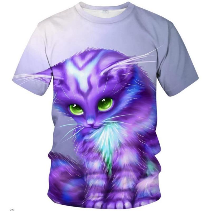 Streetwear 3D Animal Tricou Bărbat 3D Pisică Imprimare Tricouri Amuzant Hip Hop Bărbați Casual mânecă scurtă Tricouri Vară Top