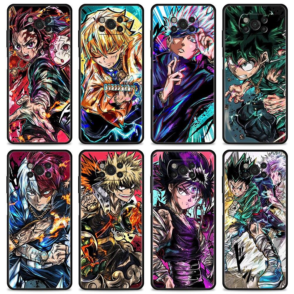 

Чехол для Xiaomi Poco X3 X4 NFC M3 M4 Pro X3 F3 F4 GT для Mi 12 10T Pro 11T 11 10 Jujutsu Kaisen Gojo Demon Slayer Zenitsu Art
