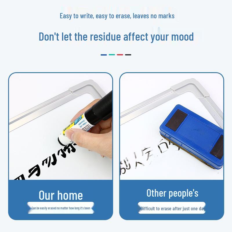 Erasable Water-Based Whiteboard Marker - No Marks, Easy to Erase, Thick Colored Drawing Pen for Teachers.