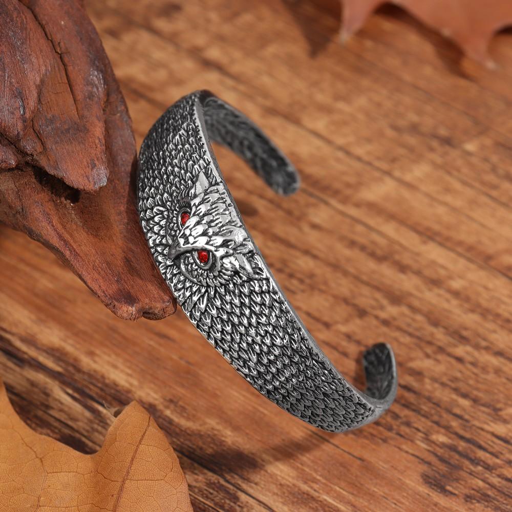 Personality Retro Lionhead Overbearing Owl Men's Bracelet Opening Trend Punk Adjustable Bracelet