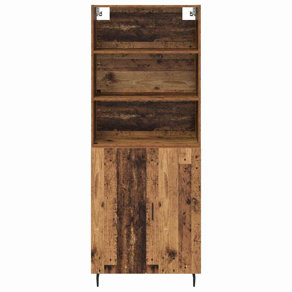 Highboard Reclaimed Wood 69.5 x 34 x 180 cm Engineered Wood and Glass