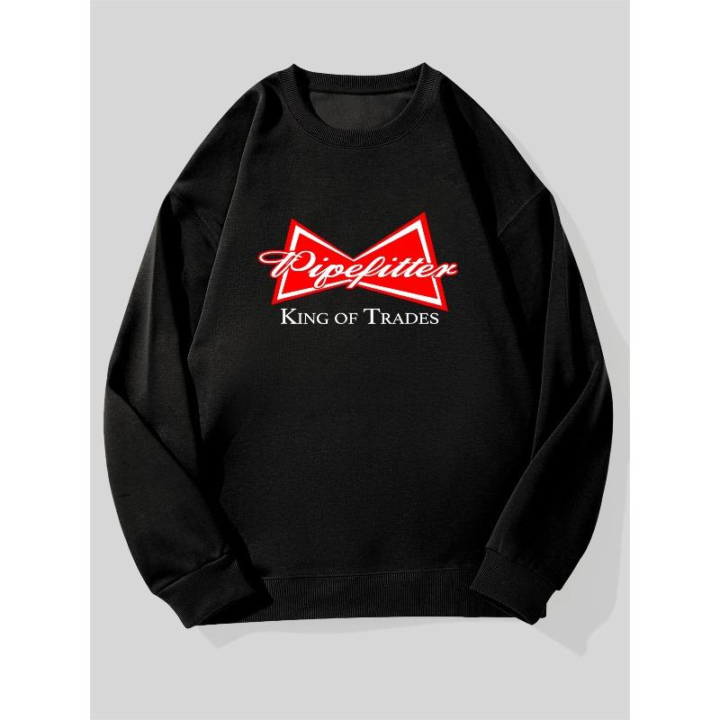 Men's Letter Sweatshirt-Loose Fit Round Neck Casual Sweater, Long-Sleeved, Round Neck Top, Stylish and Durable, Lightweight Fabric