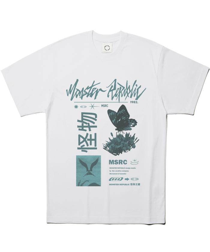 MONSTER REPUBLIC Fly Jade Green T-Shirt White