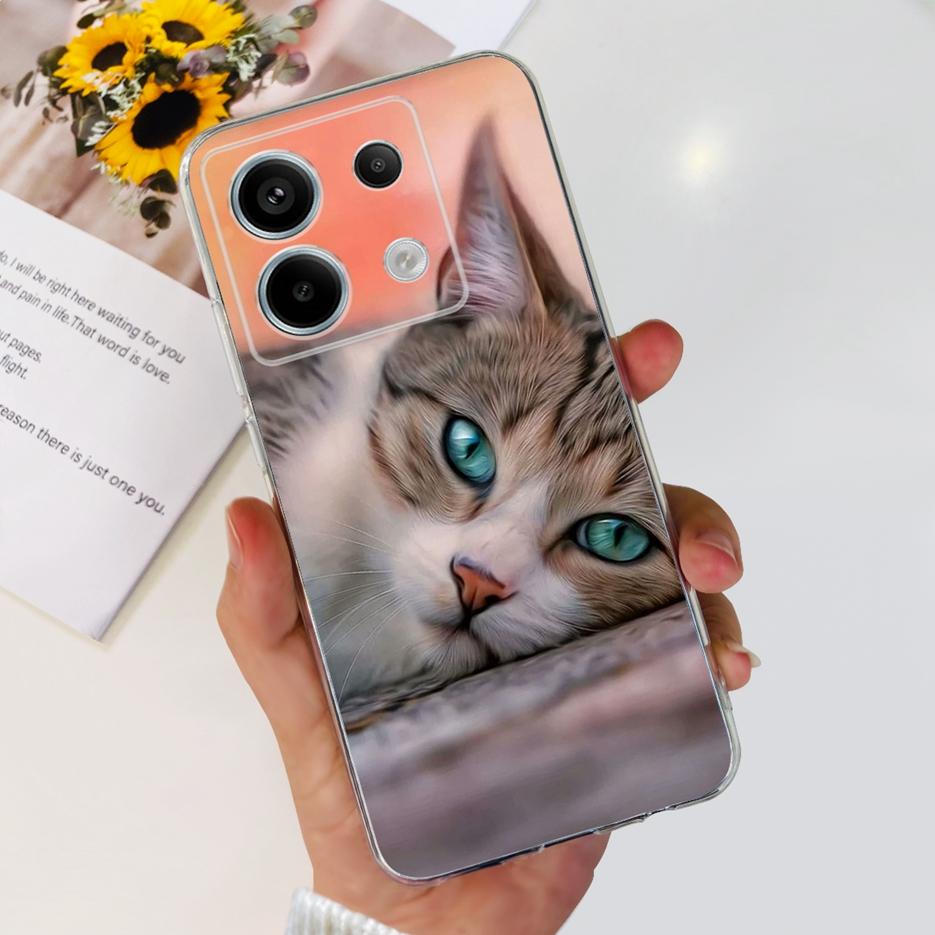 For Xiaomi Poco X6 Pro 5G Case Cute Cat Butterfly Painted Cover Soft Silicone Phone Case For Xiaomi Poco X6 Pro PocoX6 5G Fundas