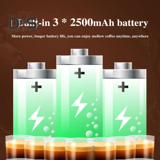 Portable Electric Espresso Machine Coffee Machine Touch Operation 15bar Pump Pressure USB Rechargeable Wireless Coffee Machine