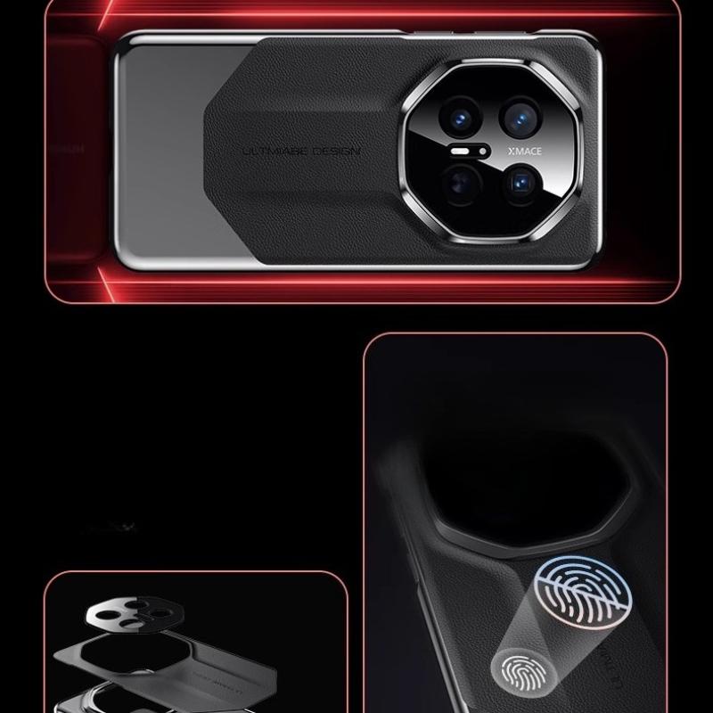 Stötsäkert mobilskal i läder för Huawei Mate 70 Pro Plus 70 RS Matt skarvning Plätering Hårt skal för Huawei Mate 60 50 40 30 Pro