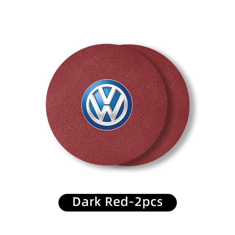 2pcs Car Suede Coaster Water Cup Holder Drink Pad Auto Interior Accessories For Volkswagen VW Golf 4 6 7 GTI Tiguan Passat B5 zr8