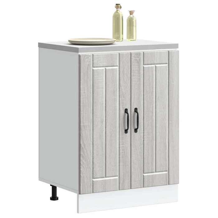 VidaXL Meuble de base de lavabo Lucca sonoma gris bois d'ingénierie, meuble bas de cuisine, meuble bas à tiroir de cuisine, 853683