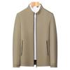 Men's Stand Collar Solid Color Casual Business Jacket for Mid-Aged & Young Adults