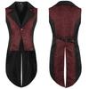 Men's Medieval Clothing Retro Casual Vest Halloween Tuxedo Jacket Medieval Costume Sleeveless Lapel Gentleman Party Renaissance Tailcoat
