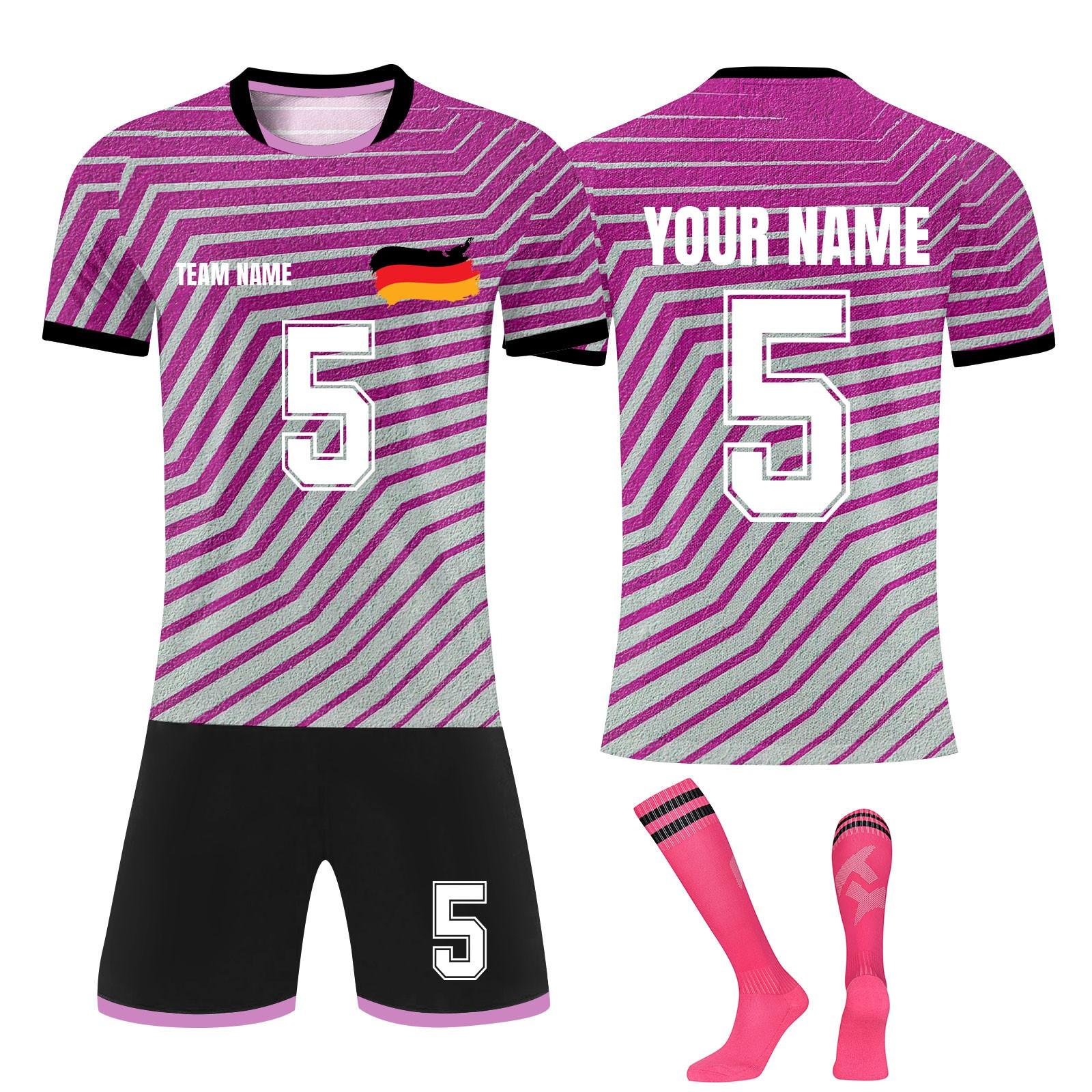 

Комплект персонализированных рубашек для мужчин и девочек с именем и номером, футбольные майки на заказ для мальчиков, тренировочный костюм 22 фиолетовый