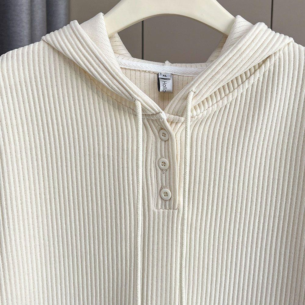 Large Size Women's Spring Hooded Sweatshirt - Slimming Irregular Loose Fit