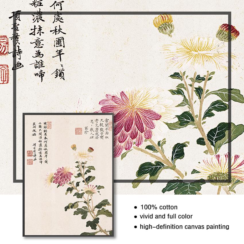 Leinwand Malerei Bild Wand Kunst Dekoration Angepasst Vintage Kunst Chinesischen Stil Meilan Bambus Und Buchstaben Poster Drucken Hause