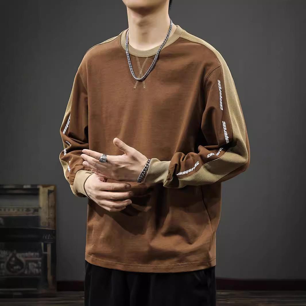 Футболка с длинными рукавами американского модного бренда с контрастным цветным — фото 4